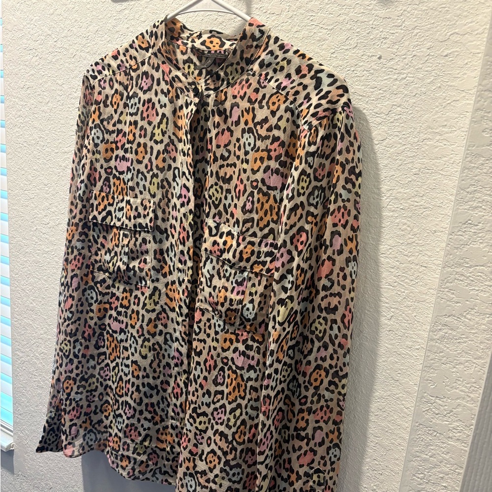 BCBGMaxAzria Multicolor Animal Print Blouse